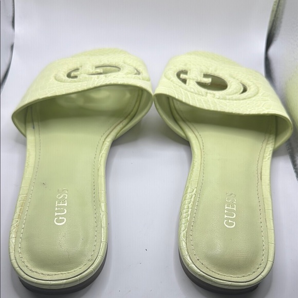 Guess Green Textured Slip-On Sandals - Picture 3 of 6